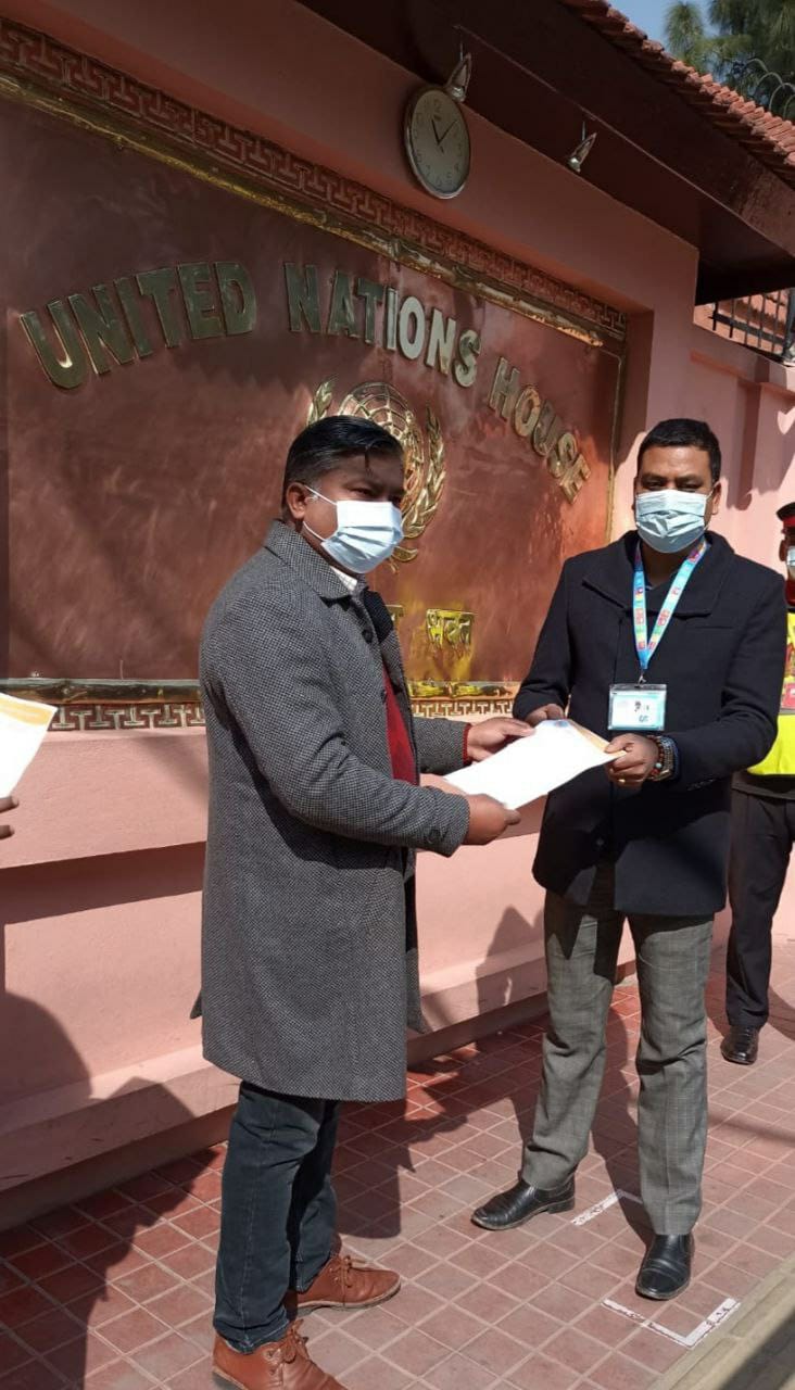 नेपालमा चिनियाँ अतिक्रमण भएको भन्दै अन्तर्राष्ट्रिय समुदायको ध्यानाकर्षण गराउन ज्ञापनपत्र बुझाए