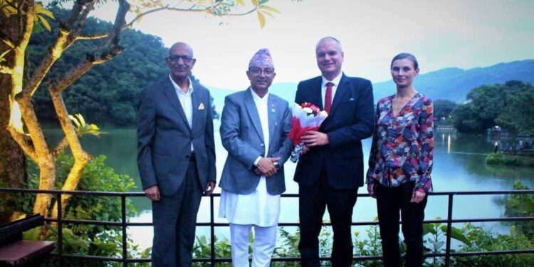 पोल्याण्डका राजदूत बुराकोव्स्की र पोखरा महानगरपालिकाका प्रमुख धनराज आचार्य बिच शिष्टाचार भेटवार्ता