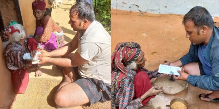 लिखु तामाकोसी गाउँपालिका वडा नं २का अशक्त भएका व्यक्तिलाई घरमै पुगेर सामाजिक सुरक्षा भत्ता वितरण