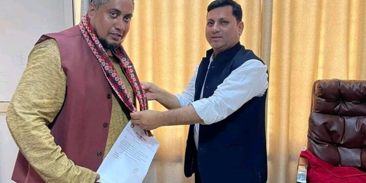 उपाध्यक्ष मशहुद खां कार्यभार सम्हाल्ने