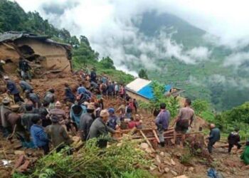 म्याग्दीमा पहिरोले तीन घर पुरिँदा दुई जनाको मृत्यु, तीन जना बेपत्ता