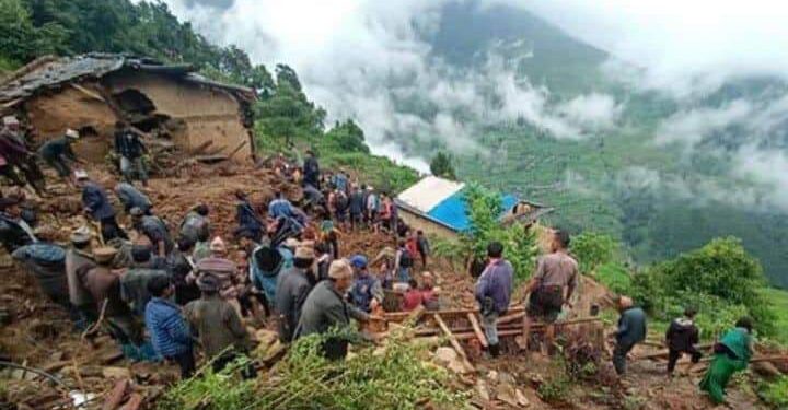 म्याग्दीमा पहिरोले तीन घर पुरिँदा दुई जनाको मृत्यु, तीन जना बेपत्ता