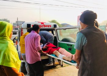 ट्रकको ठक्करबाट यात्रुबाहक बस पल्टिदा ३० जना घाइते