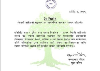 रोकियो कांग्रेसको संकल्प प्रस्ताव सार्वजनिक कार्यक्रम