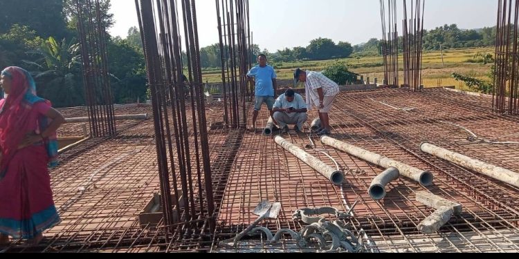 लहान १५ का राजदेवी मंन्दिरको धर्मशालाको ढलान सम्पन्न