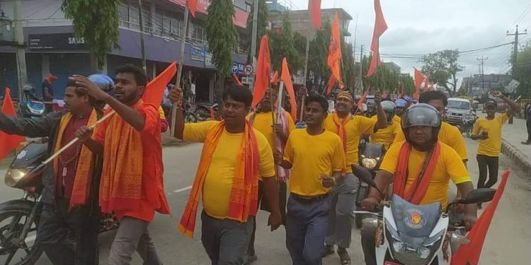 हिन्दु राष्ट्र कायम गर्न हिन्दु सम्राट् सेनाद्वारा लहानमा सोभा यात्रा