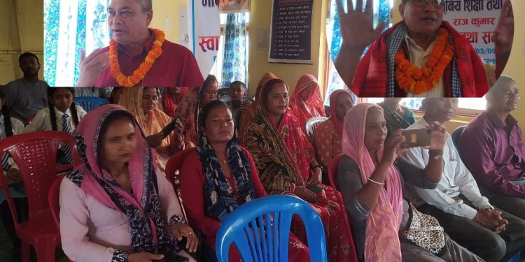 शिक्षा मन्त्री लेखीलाई पडरियाबासी द्वारा भब्य स्वागत