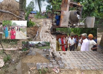 हिलो र दल-दलमा आर.सिसी ढलान,काम अगाबै बजेट भुक्तानी