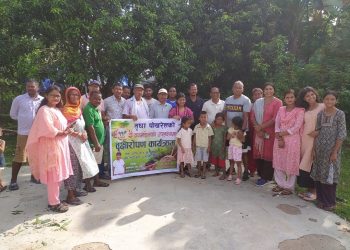 भेडियामा उदाहरणीय कार्य: छोरीको जन्मदिनमा पोखरेल परिवारद्वारा वृक्षारोपण”