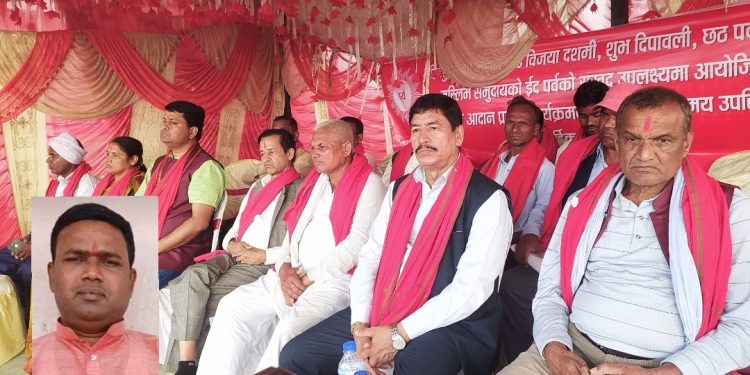 नेकपा एमालेद्वारा नवराजपुरमा विकास र एकताको सन्देशसहित शुभकामना आदानप्रदान कार्यक्रम”