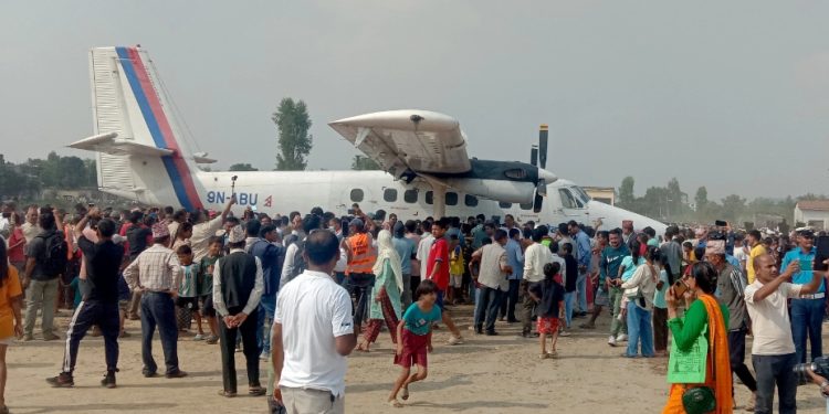 टिकापुर विमानस्थलमा निगमको परीक्षण उडान सफल