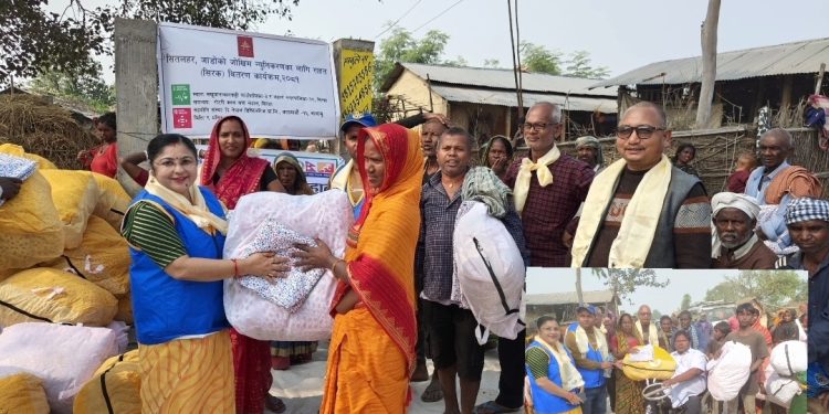 रोटरी क्लब अफ लहानद्वारा जाडोबाट बचाउन सिरक वितरण