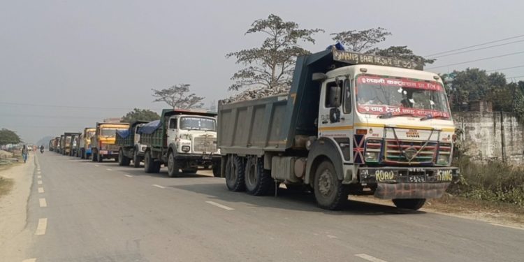 मिर्चैयामा ट्राफिक कारबाही : २ सय ओभरलोड टिपर नियन्त्रणमा