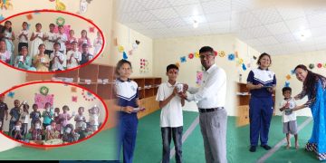 गणतन्त्र दिवसको अवसरमा लक्ष्य शिक्षा सदनद्वारा विद्यार्थीलाई कप वितरण